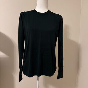 Adrianna Papell Elegant Dark Green Long Sleeve Top